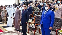الرئيس المصري عبد الفتاح السيسي خلال حفل افتتاح القاعدة البحرية الجديدة "3 يوليو"، مرسى مطروح، مصر، 3 يوليو 2021