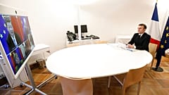 Xi, Merkel und Macron im Gespräch