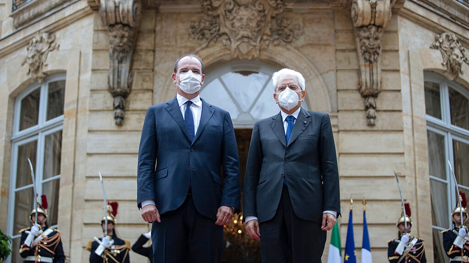 Jean Castex e Sergio Mattarella a Matignon, Parigi