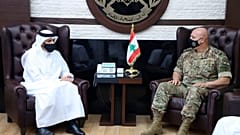 دیدار وزیر خارجه قطر با فرمانده ارتش لبنان