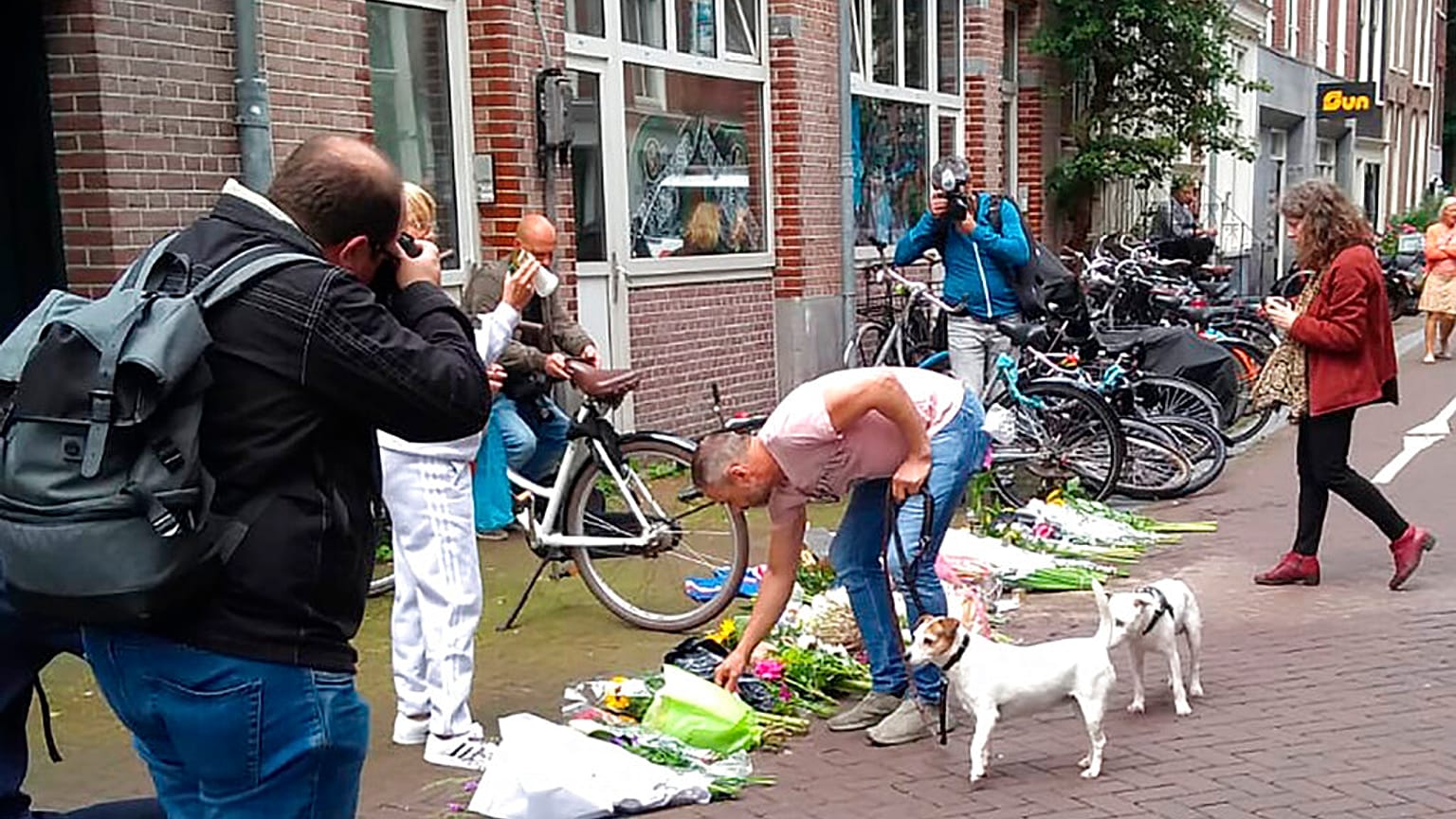 Anschlagsort in der Amsterdamer Innenstadt