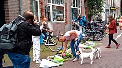 Anschlagsort in der Amsterdamer Innenstadt