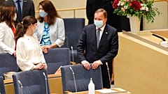 Stefan Löfven im Parlament in Schweden