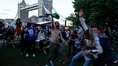Italienische Fußballfans in London, 6.7.2021