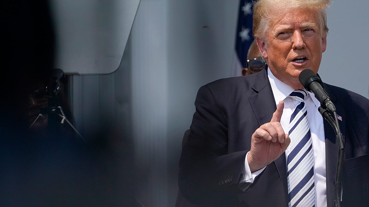 Former President Donald Trump speaks at Trump National Golf Club in Bedminster, N.J., Wednesday, July 7, 2021. 