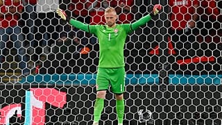 Denmark's goalkeeper Kasper Schmeichel was targeted with a laser pointer moments before Harry Kane scored the winning goal for England on Wednesday