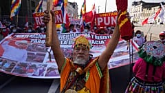 Marcha en apoyo del candidato presidencial Pedro Castillo