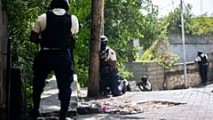 Police search the Morne Calvaire district of Petion Ville for suspects still at large in the murder of Haitian President Jovenel Moise in Port-au-Prince, Haiti, July 9, 2021
