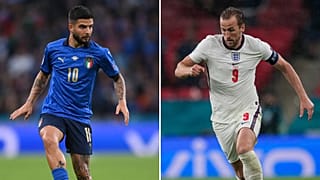 İtalyan Lorenzo Insigne ve İngiliz Harry Kane (sağda)
