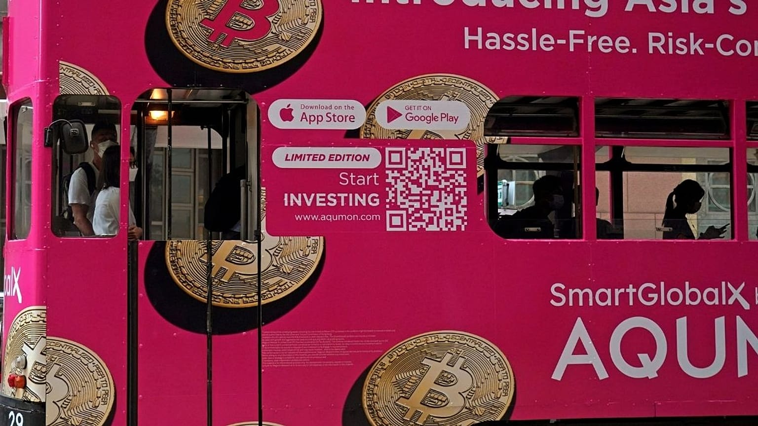 تبلیغ بیت‌کوین در هنگ‌کنگ