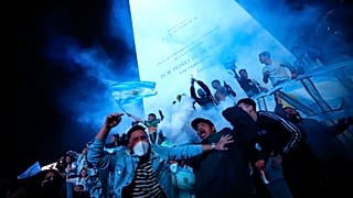 Los argentinos celebran la conquista de la Copa América ante el obelisco de Buenos Aires