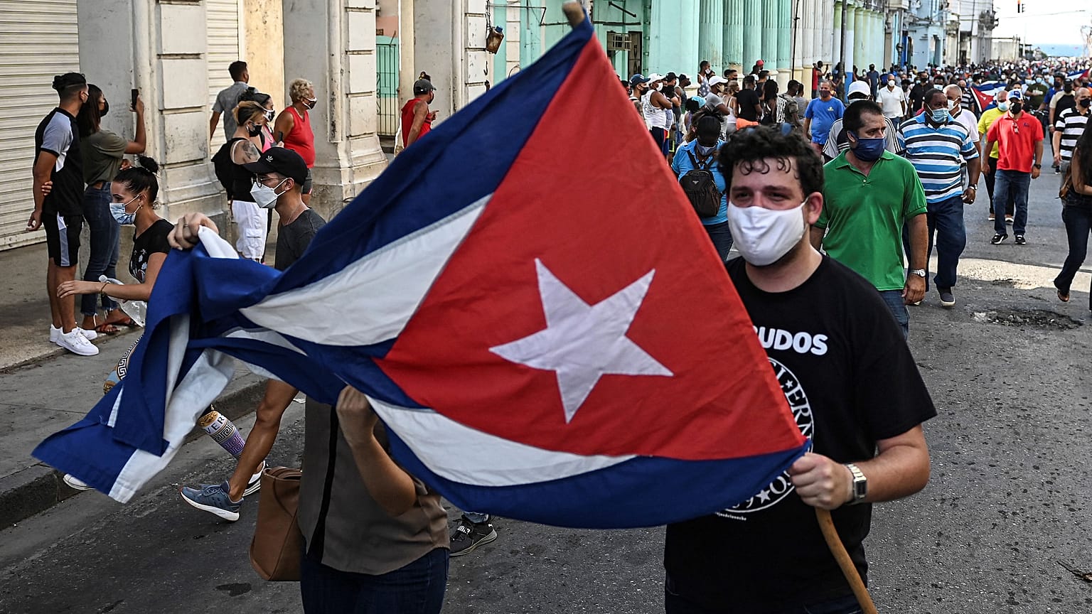 Protestzug in Havanna