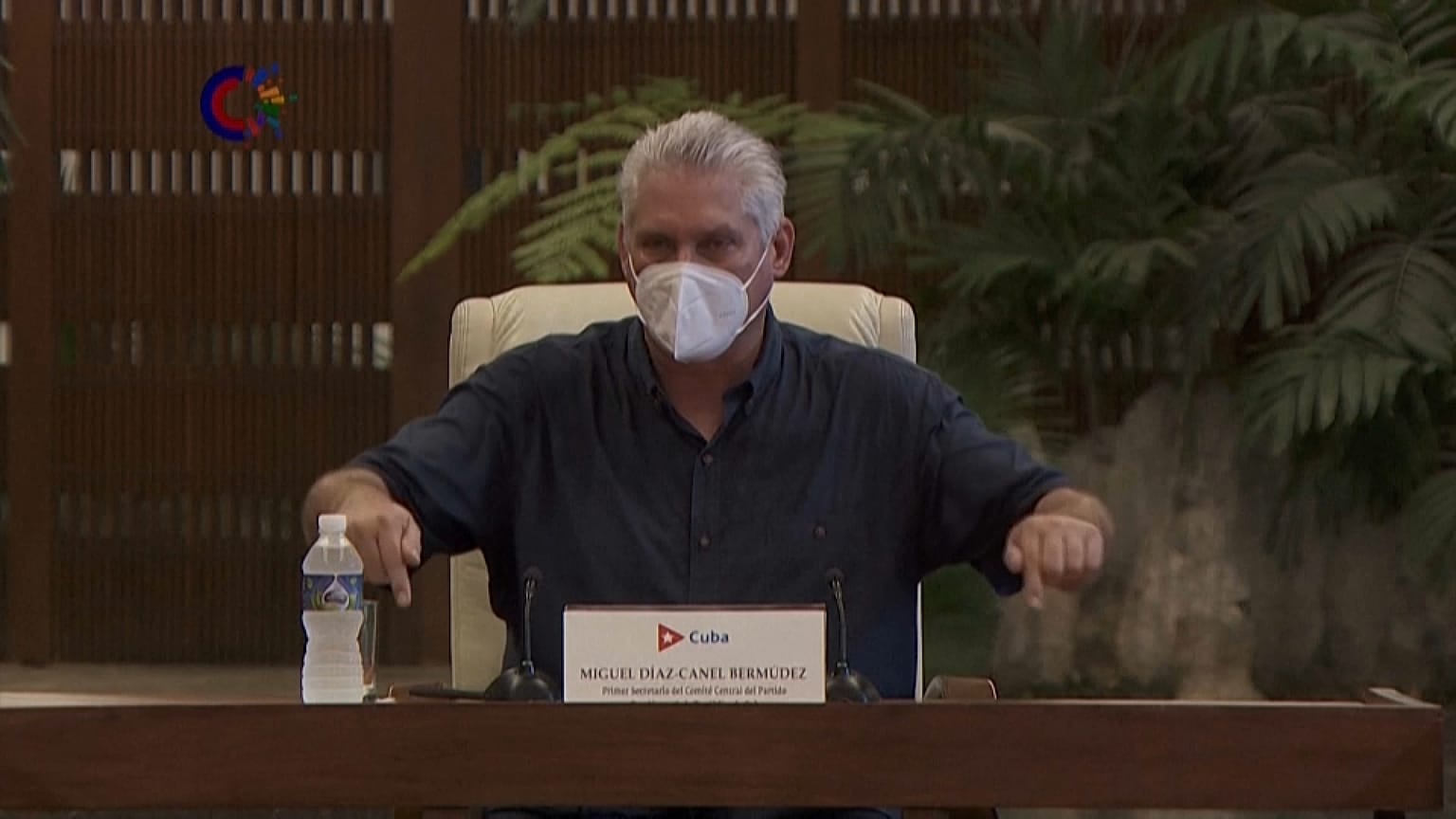 El presidente de Cuba, Miguel Dáz-Canel llamó a combatir las protestas