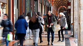 Dans les galeries piétonnes de Bologne (Italie), le 30/01/2020 - Photo d'archive