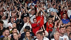 England supporters applaud their team after Sunday's final at Wembley Stadium.
