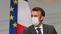 El presidente francés, Emmanuel Macron. con mascarilla
