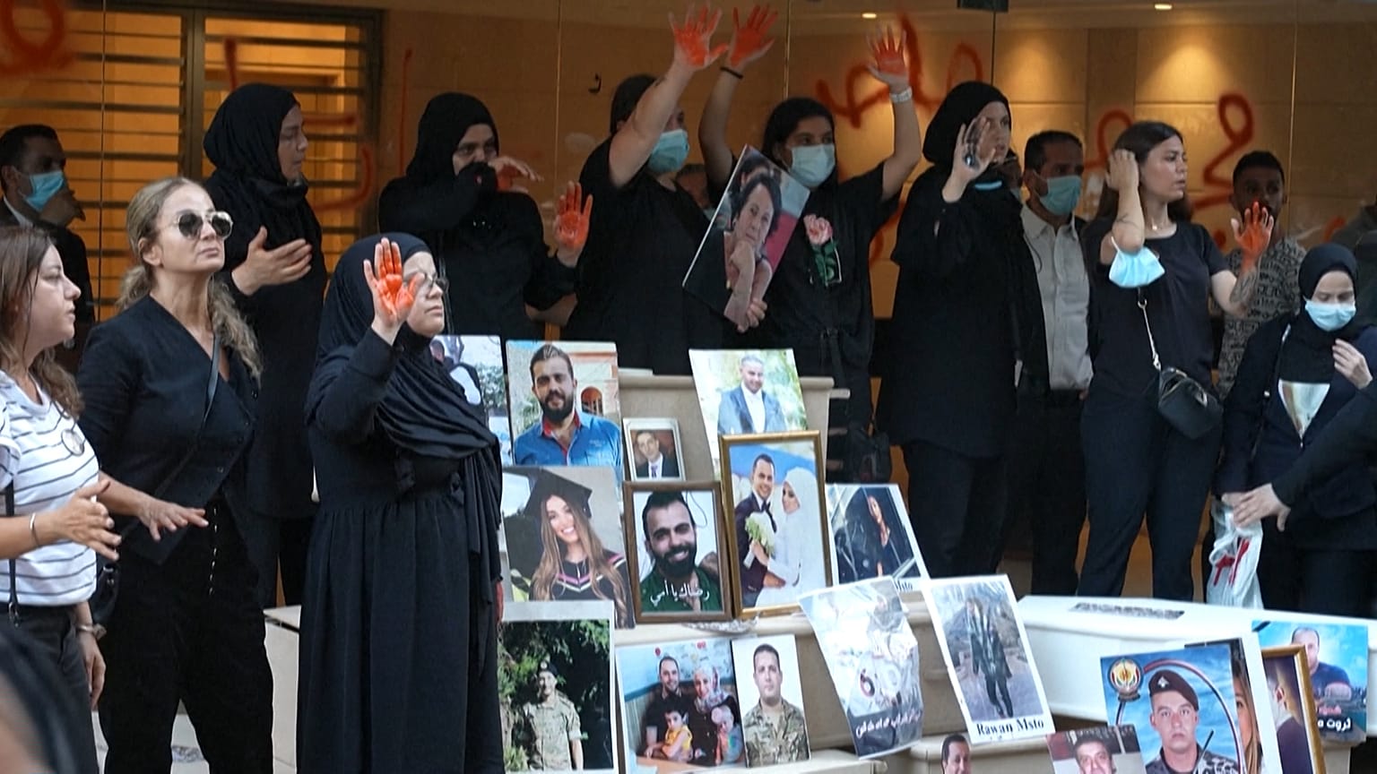 Beirut blast relatives scuffle with riot police