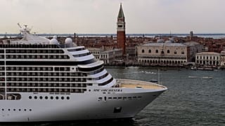 Ships passing through Venice