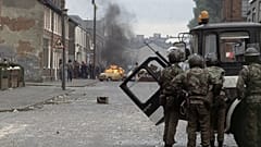 In this May 5, 1981 file photo British troops clash with demonstrators in a Catholic dominated area of Belfast, Northern Ireland, during the period known as 'The Troubles'.