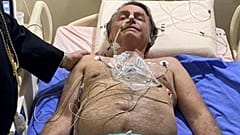 Le président brésilien Jair Bolsonaro à l'hôpital, le 14/07/2021 -  Image issue du compte officiel Twitter de Jair Bolsonaro