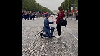 Pedida de mano en la Fiesta Nacional de Francia