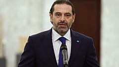 Lebanon's Prime Minister-designate Saad Hariri, speaks after his meeting with Lebanese president Michel Aoun, at the presidential palace, in Baabda, east of Beirut, Lebanon.
