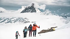 The clouds clear away briefly, enabling the iconic Matterhorn to come into view