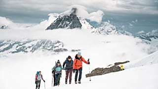 The clouds clear away briefly, enabling the iconic Matterhorn to come into view