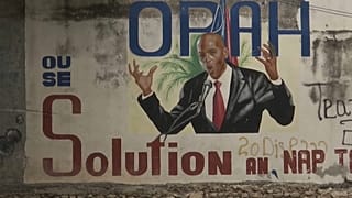 Mural con un dibujo del presidente de Haití, Jovenel Moïse, asesinado el pasado 7 de julio.