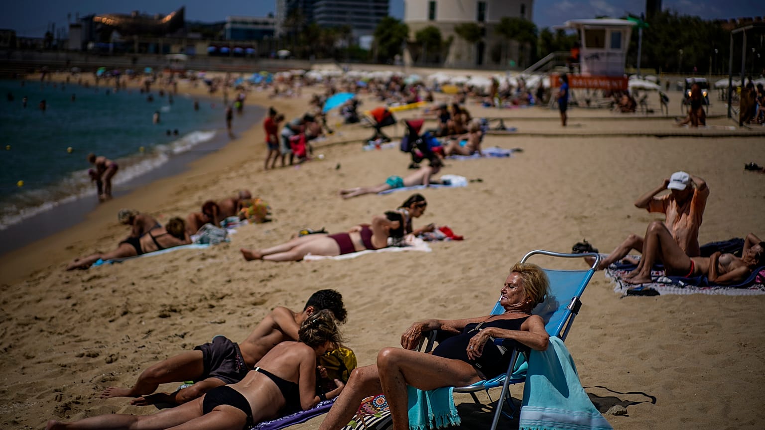 Une plage de Barcelone, le 09 juillet 2021 