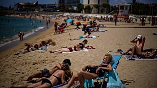 Une plage de Barcelone, le 09 juillet 2021