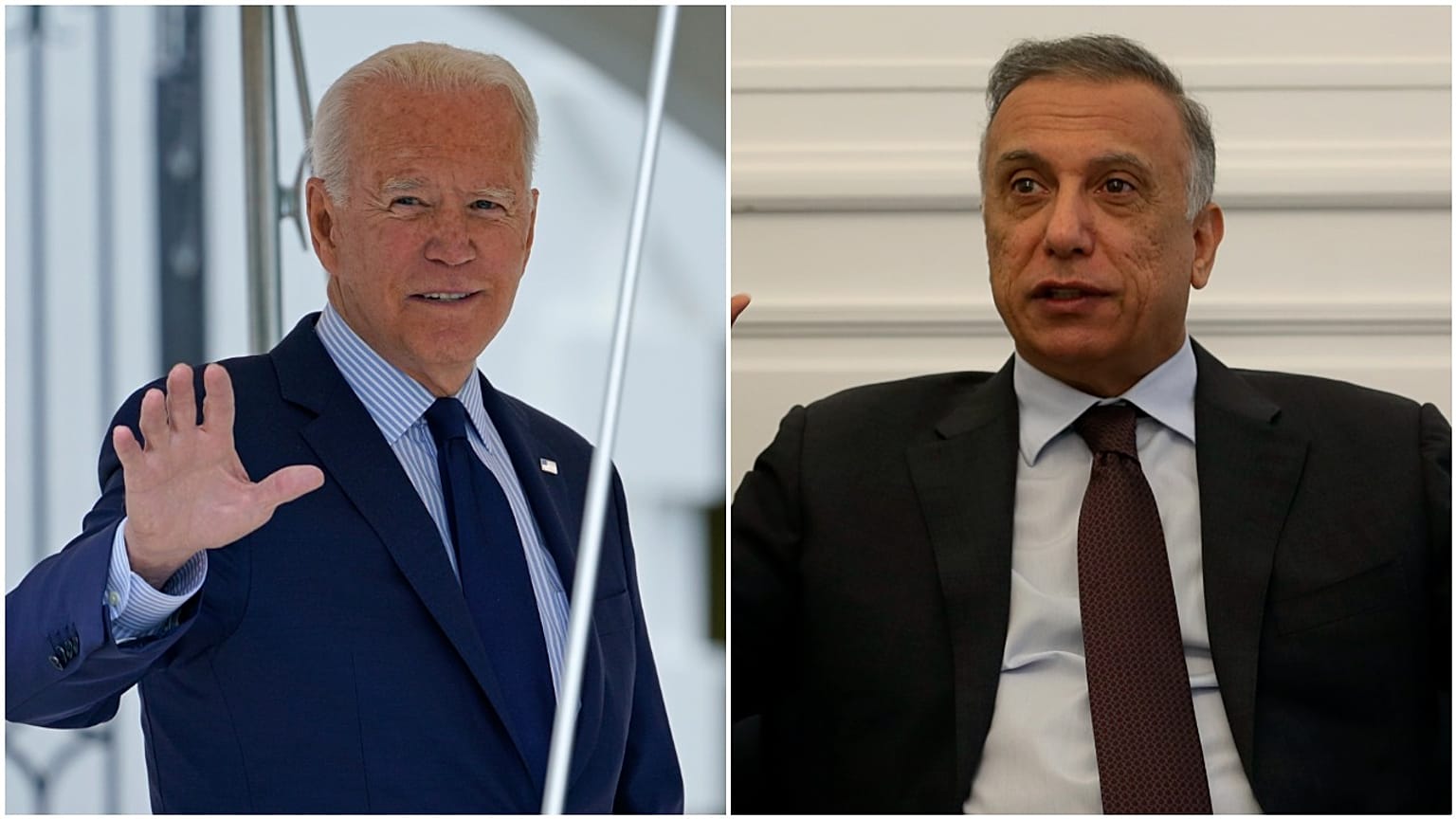رئيس الوزراء العراقي مصطفى الكاظمي والرئيس الأمريكي جو بايدن
