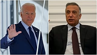 رئيس الوزراء العراقي مصطفى الكاظمي والرئيس الأمريكي جو بايدن