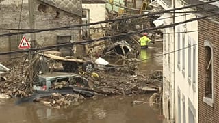 Pepinster, près de Liège, est l'une des communes où les inondations ont frappé le plus fort