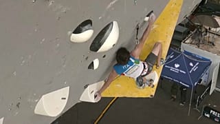 Stefano Ghisolfi oro nella prova di Coppa del mondo di arrampicata libera a Briançon, Francia
