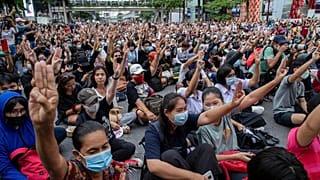 Les manifestants à Bangkok