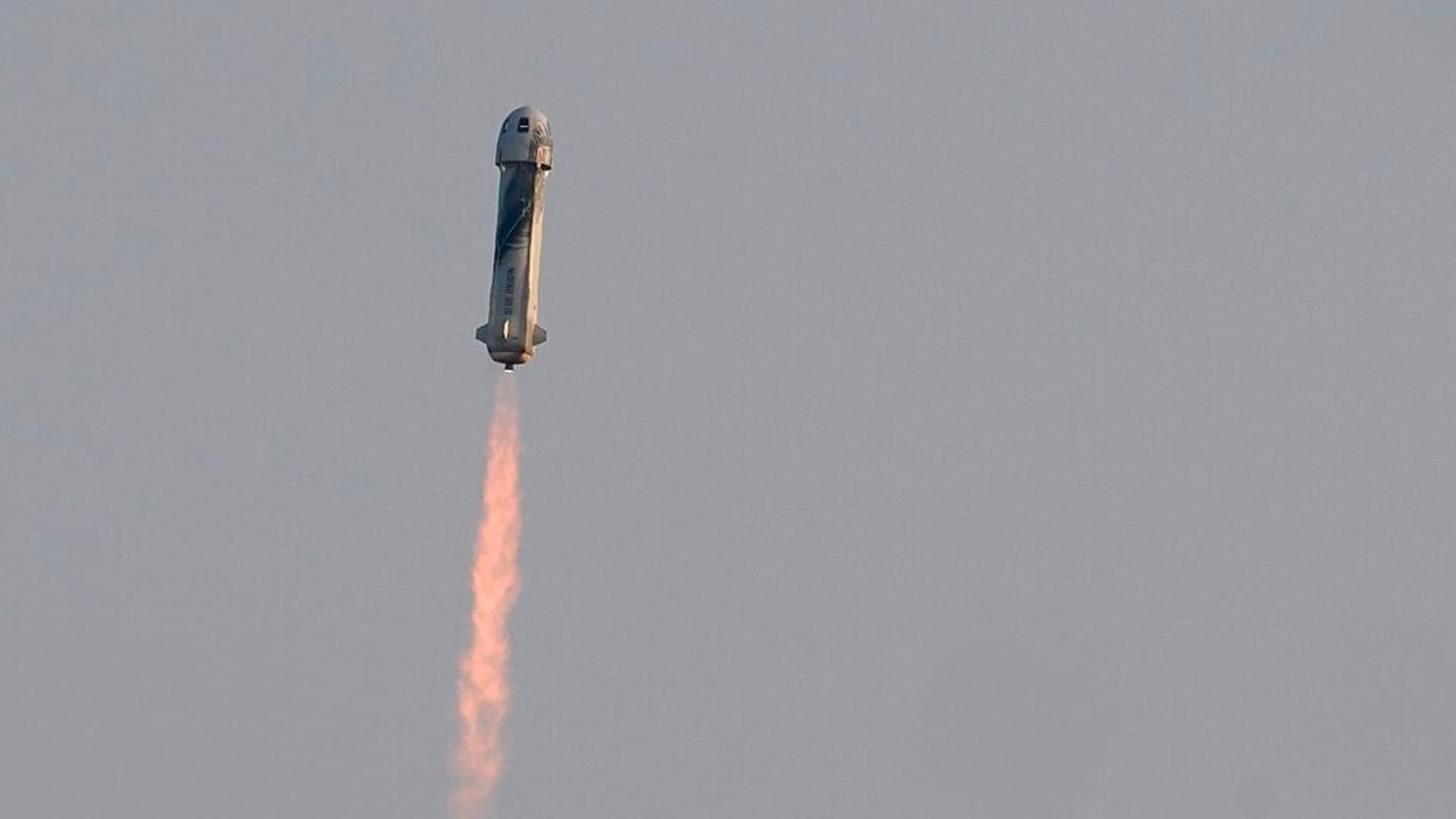 Blue Origin's New Shepard rocket launches carrying passengers Jeff Bezos, founder space tourism company Blue Origin, brother Mark Bezos, Oliver Daemen and Wally Funk 