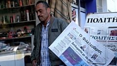 Güney Kıbrıs'ta bir gazete bayii
