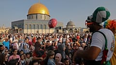 Opferfest in Jerusalem: Clowns an der Al-Aqsa-Moschee