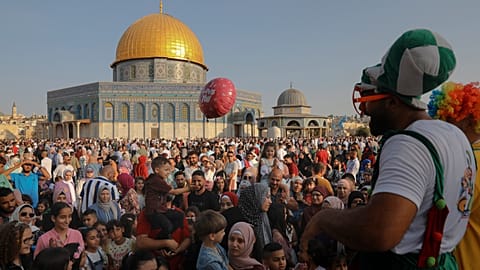 Opferfest in Jerusalem: Clowns an der Al-Aqsa-Moschee