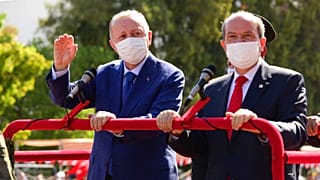 Cumhurbaşkanı Recep Tayyip Erdoğan ve KKTC Cumhurbaşkanı Ersin Tatar