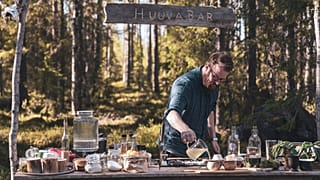 Emil Åreng, an award winning cocktail book author at Huuva Hideaway in the north of Sweden