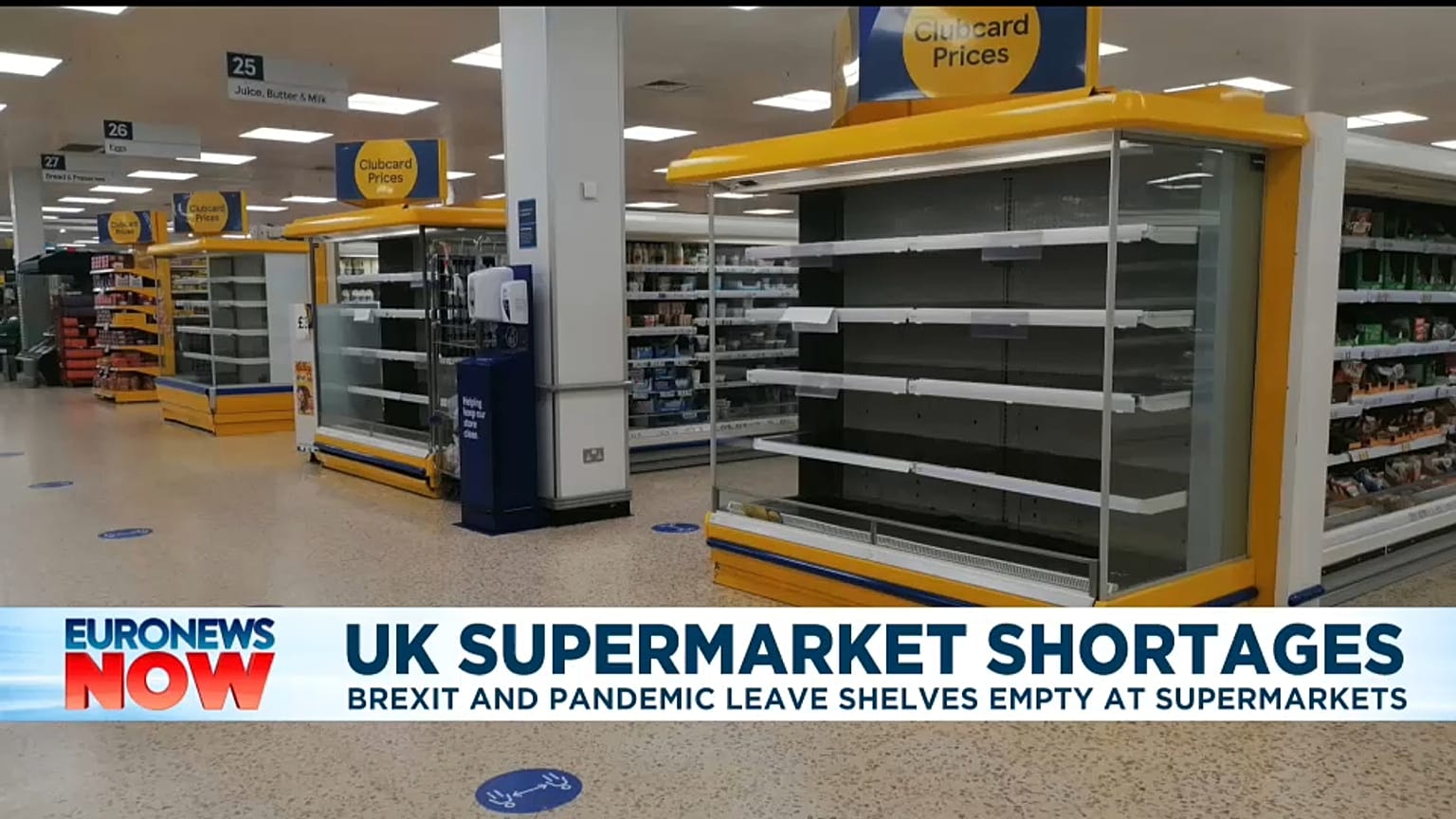 Empty shelves at the supermarket