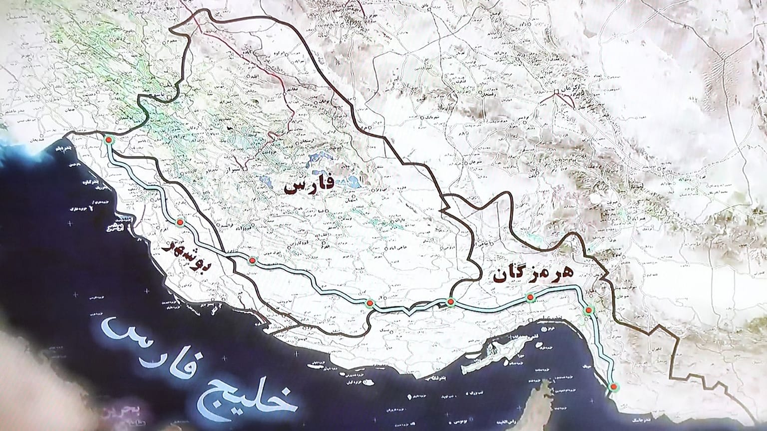 نقشه خط لوله انتقال نفت خام گوره-جاسک