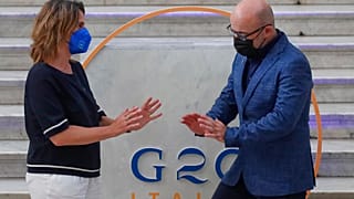 Teresa Ribera y Roberto Cingolani en el G20 del 22 de julio de 2021