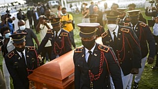 Funérailles du président haïtien assassiné Jovenel Moise à Cap-Haïtien, en Haïti, vendredi 23 juillet 2021