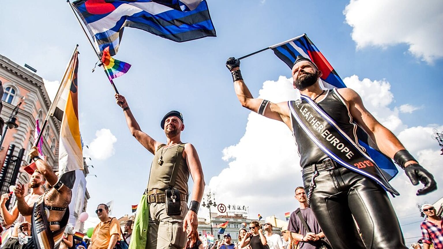 Participants walk towards the Parliament building at Budapest Pride 2016