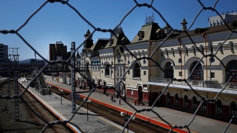 This train station in Vladivostok was built as the last point of the Trans-Siberian Railway.