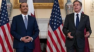 وزير الخارجية الأمريكي أنتوني بلينكين يرحب بوزير الخارجية القطري محمد بن عبد الرحمن بن جاسم آل ثاني، واشنطن، 22 يوليو / تموز 2021