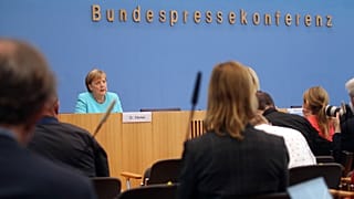 German Chancellor Angela Merkel speaking in Berlin